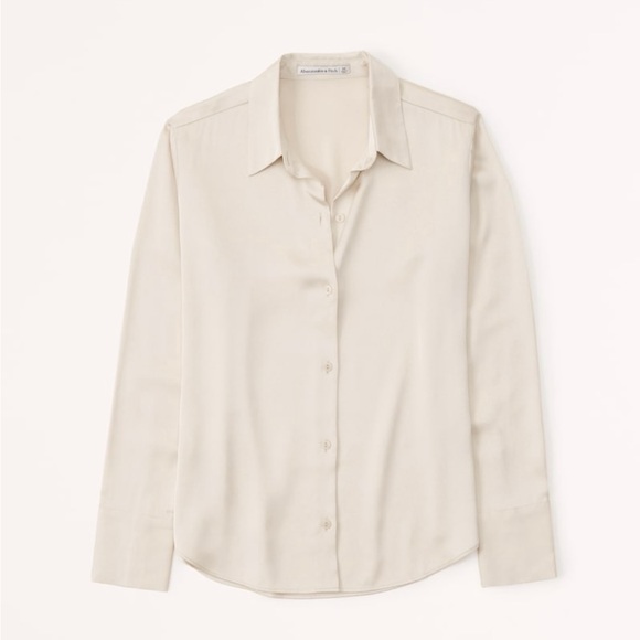 A&F Satin Long-Sleeve Shirt - Picture 5 of 6